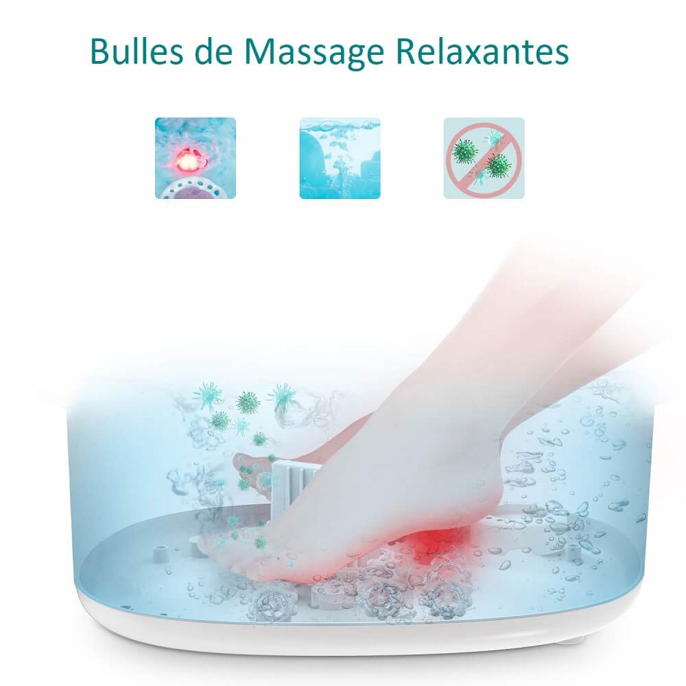 Bain de Pieds Relaxant avec Massage Chauffant à Bulles