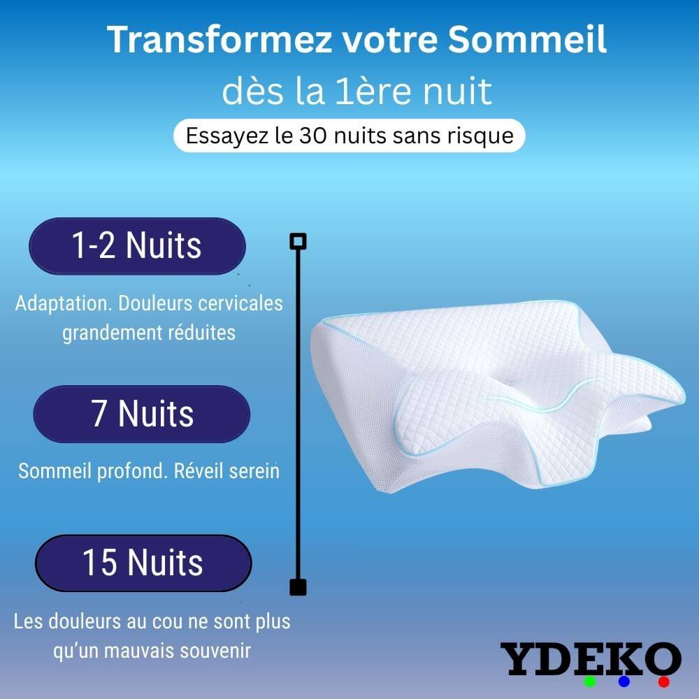 Oreiller Cervical Ergonomique - Design Papillon