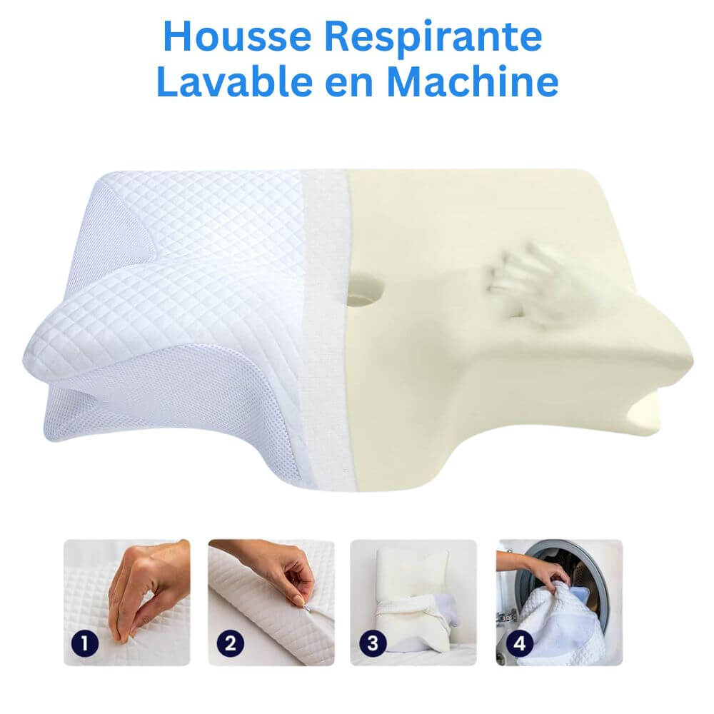 Oreiller Cervical Ergonomique - Design Papillon